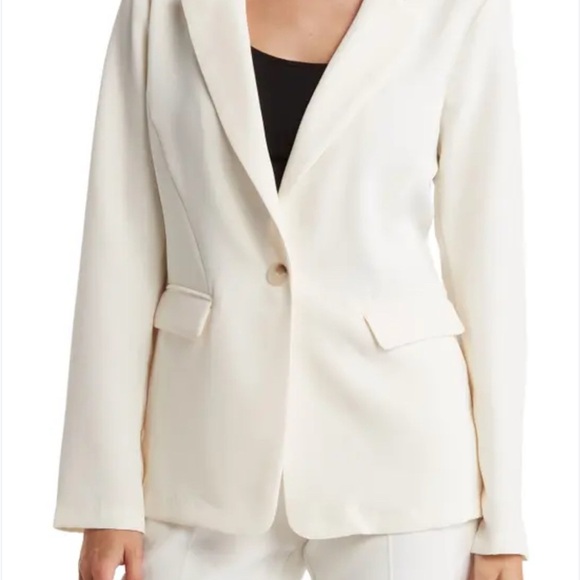 Lush Casual Notch Collar Blazer In white/ Size S/ New With Tag - Picture 2 of 7